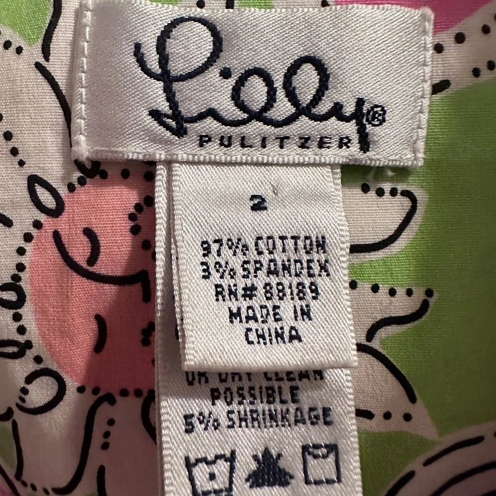 Lilly Pulitzer White Label Collared Print Dress Size 2 - Picture 6 of 6